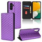 For Samsung Galaxy A13 5G / A04s Cubic Grid Texture Flip Leather Phone Case(Purple) - 1