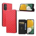 For Samsung Galaxy A14 4G / 5G Cubic Grid Texture Flip Leather Phone Case(Red) - 1