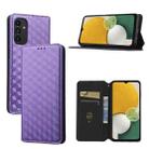 For Samsung Galaxy A14 4G / 5G Cubic Grid Texture Flip Leather Phone Case(Purple) - 1