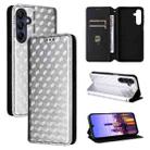 For Samsung Galaxy A16 4G / 5G Cubic Grid Texture Flip Leather Phone Case(Silver) - 1