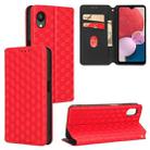 For Samsung Galaxy A23e / A23s Cubic Grid Texture Flip Leather Phone Case(Red) - 1