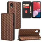 For Samsung Galaxy A23e / A23s Cubic Grid Texture Flip Leather Phone Case(Brown) - 1