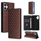 For Samsung Galaxy A25 5G Japan Version / A25e Cubic Grid Texture Flip Leather Phone Case(Brown) - 1