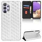 For Samsung Galaxy A32 5G / M32 5G Cubic Grid Texture Flip Leather Phone Case(Silver) - 1