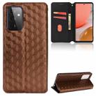 For Samsung Galaxy A52 4G / 5G / A52s 5G Cubic Grid Texture Flip Leather Phone Case(Brown) - 1