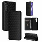 For Samsung Galaxy A55 5G Cubic Grid Texture Flip Leather Phone Case(Black) - 1