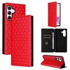 For Samsung Galaxy A56 5G / A36 5G Cubic Grid Texture Flip Leather Phone Case(Red) - 1