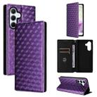 For Samsung Galaxy A56 5G / A36 5G Cubic Grid Texture Flip Leather Phone Case(Purple) - 1