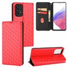For Samsung Galaxy A73 5G Cubic Grid Texture Flip Leather Phone Case(Red) - 1