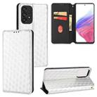 For Samsung Galaxy A73 5G Cubic Grid Texture Flip Leather Phone Case(Silver) - 1