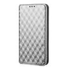 For Samsung Galaxy A73 5G Cubic Grid Texture Flip Leather Phone Case(Silver) - 2
