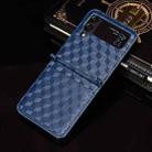 For Samsung Galaxy Z Flip3 Siamese Cubic Grid Texture Card Slot Leather Phone Case(Blue) - 2