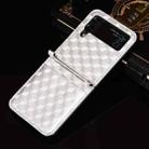 For Samsung Galaxy Z Flip4 Siamese Cubic Grid Texture Card Slot Leather Phone Case(Silver) - 2