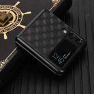 For Samsung Galaxy Z Flip3 Cubic Grid Texture Leather Back Cover Phone Case(Black) - 2
