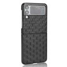 For Samsung Galaxy Z Flip3 Cubic Grid Texture Leather Back Cover Phone Case(Black) - 3