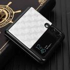For Samsung Galaxy Z Flip3 Cubic Grid Texture Leather Back Cover Phone Case(Silver) - 2