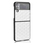 For Samsung Galaxy Z Flip3 Cubic Grid Texture Leather Back Cover Phone Case(Silver) - 3