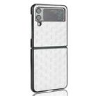 For Samsung Galaxy Z Flip4 Cubic Grid Texture Leather Back Cover Phone Case(Silver) - 3