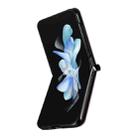 For Samsung Galaxy Z Flip5 Siamese Cubic Grid Texture Card Slot Leather Phone Case(Purple) - 3