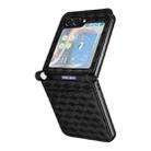 For Samsung Galaxy Z Flip6 Siamese Cubic Grid Texture Card Slot Leather Phone Case(Black) - 2