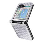 For Samsung Galaxy Z Flip6 Siamese Cubic Grid Texture Card Slot Leather Phone Case(Silver) - 2