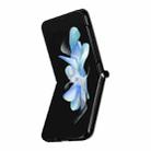 For Samsung Galaxy Z Flip6 Siamese Cubic Grid Texture Card Slot Leather Phone Case(Silver) - 3