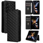 For Samsung Galaxy Z Fold6 Cubic Grid Texture Flip Leather Phone Case(Black) - 1