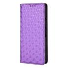 For Samsung Galaxy Z Fold4 Cubic Grid Texture Flip Leather Phone Case(Purple) - 2