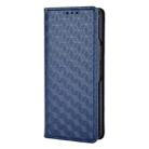 For Samsung Galaxy Z Fold3 Cubic Grid Texture Flip Leather Phone Case(Blue) - 2