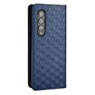 For Samsung Galaxy Z Fold3 Cubic Grid Texture Flip Leather Phone Case(Blue) - 3