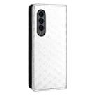 For Samsung Galaxy Z Fold3 Cubic Grid Texture Flip Leather Phone Case(Silver) - 3