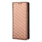 For Samsung Galaxy Z Fold3 Cubic Grid Texture Flip Leather Phone Case(Brown) - 2