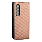 For Samsung Galaxy Z Fold3 Cubic Grid Texture Flip Leather Phone Case(Brown) - 3