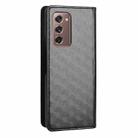 For Samsung Galaxy Z Fold2 Cubic Grid Texture Flip Leather Phone Case(Black) - 3