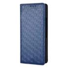 For Samsung Galaxy Z Fold2 Cubic Grid Texture Flip Leather Phone Case(Blue) - 2