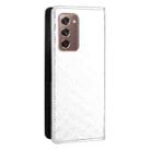 For Samsung Galaxy Z Fold2 Cubic Grid Texture Flip Leather Phone Case(Silver) - 3