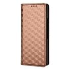 For Samsung Galaxy Z Fold2 Cubic Grid Texture Flip Leather Phone Case(Brown) - 2