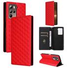 For HTC U23 / U23 Pro Cubic Grid Texture Flip Leather Phone Case(Red) - 1