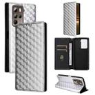 For HTC U23 / U23 Pro Cubic Grid Texture Flip Leather Phone Case(Silver) - 1