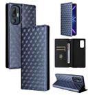 For HTC U24 Pro Cubic Grid Texture Flip Leather Phone Case(Blue) - 1