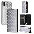 For Nothing CMF Phone 1 Cubic Grid Texture Flip Leather Phone Case(Silver) - 1