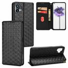 For Nothing Phone 1 Cubic Grid Texture Flip Leather Phone Case(Black) - 1