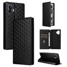 For Nothing Phone 2 Cubic Grid Texture Flip Leather Phone Case(Black) - 1