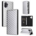 For Nothing Phone 2 Cubic Grid Texture Flip Leather Phone Case(Silver) - 1