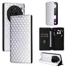 For Nothing Phone 3a Pro Cubic Grid Texture Flip Leather Phone Case(Silver) - 1