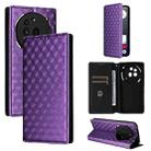 For Nothing Phone 3a Pro Cubic Grid Texture Flip Leather Phone Case(Purple) - 1