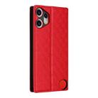 For Nothing CMF Phone 2 Pro Cubic Grid Texture Flip Leather Phone Case(Red) - 3