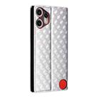 For Nothing CMF Phone 2 Pro Cubic Grid Texture Flip Leather Phone Case(Silver) - 3