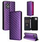 For T-Mobile REVVL 7 5G Cubic Grid Texture Flip Leather Phone Case(Purple) - 1