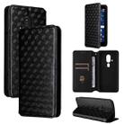 For Fujitsu FCNT Rakuraku F-53E Cubic Grid Texture Flip Leather Phone Case(Black) - 1